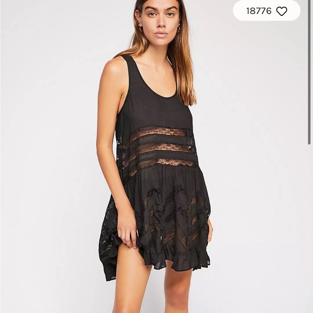NWT Free People Voile and Lace Trapeze Slip Dress